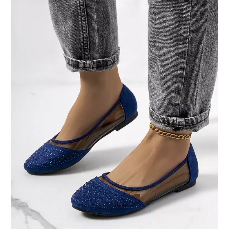 Ballerine Marx semitrasparenti blu navy 1