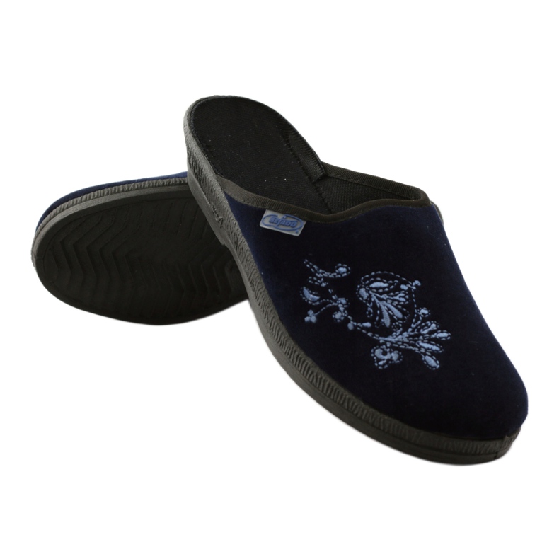 Pantofole da donna con ricamo Befado 219d426 blu blu navy 3