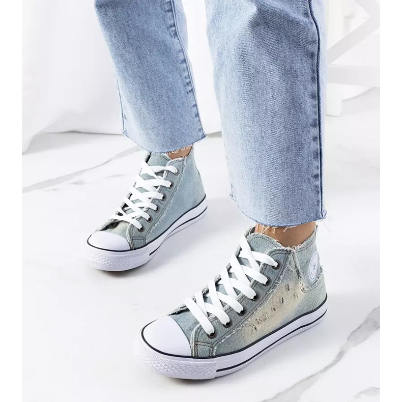 Sneaker in denim Oliveira blu 1