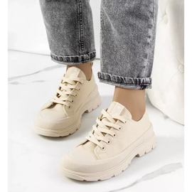 Sneakers beige con suola spessa Beat 1