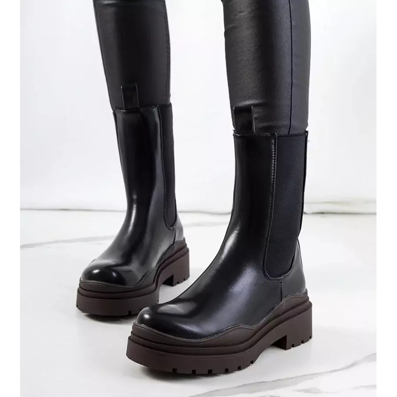Stivali neri con suola Nester marrone nero 1