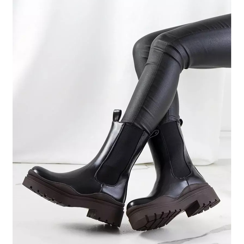 Stivali neri con suola Nester marrone nero 2