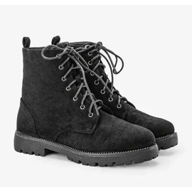 Scarponcini da trekking neri allacciati con zirconi Tough nero 2