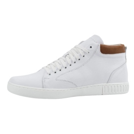Polbut Scarpe creepers da uomo in pelle 2108sw bianche bianco 1