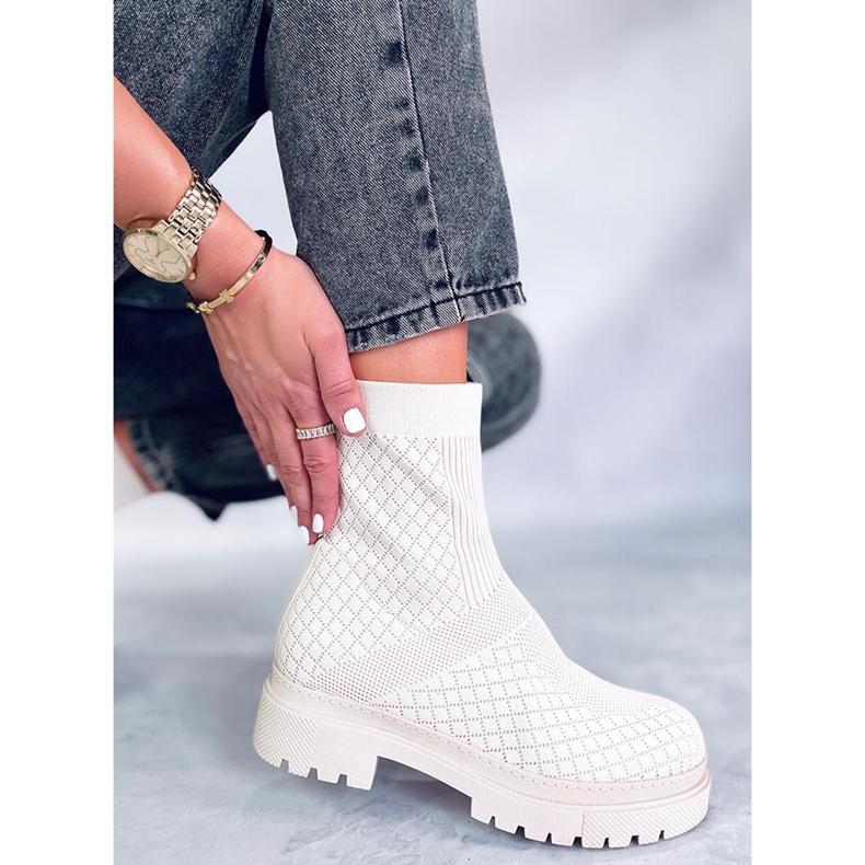 Stivaletto a calzino con fantasia Rueda Beige 1