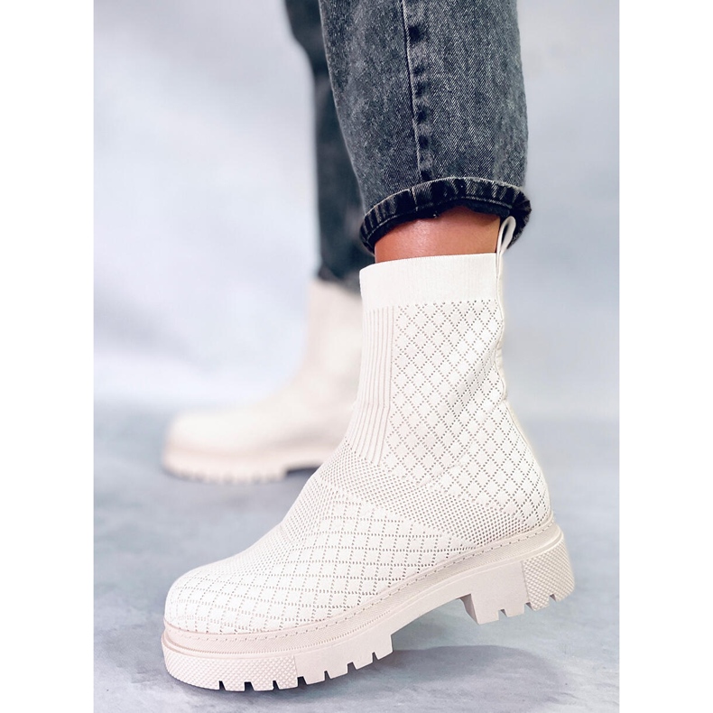 Stivaletto a calzino con fantasia Rueda Beige 2
