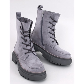 Stivali stringati in pelle scamosciata Roisin Grey grigio 1
