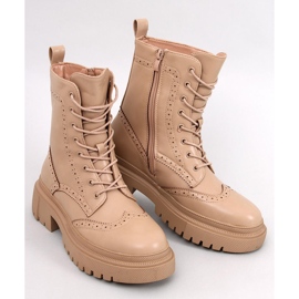Stivali stringati Aubert Khaki beige 1