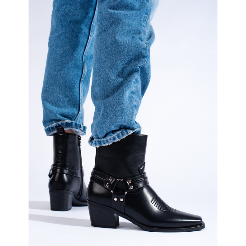 Stivali da cowboy neri da donna di Shelovet nero 1