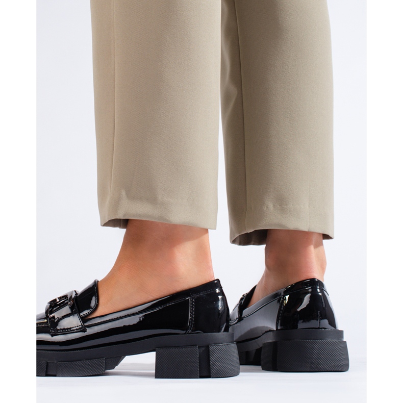 Scarpe Shelovet da donna in vernice nera nero 1