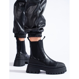 Stivaletti Chelsea da donna neri con plateau Shelovet nero 1