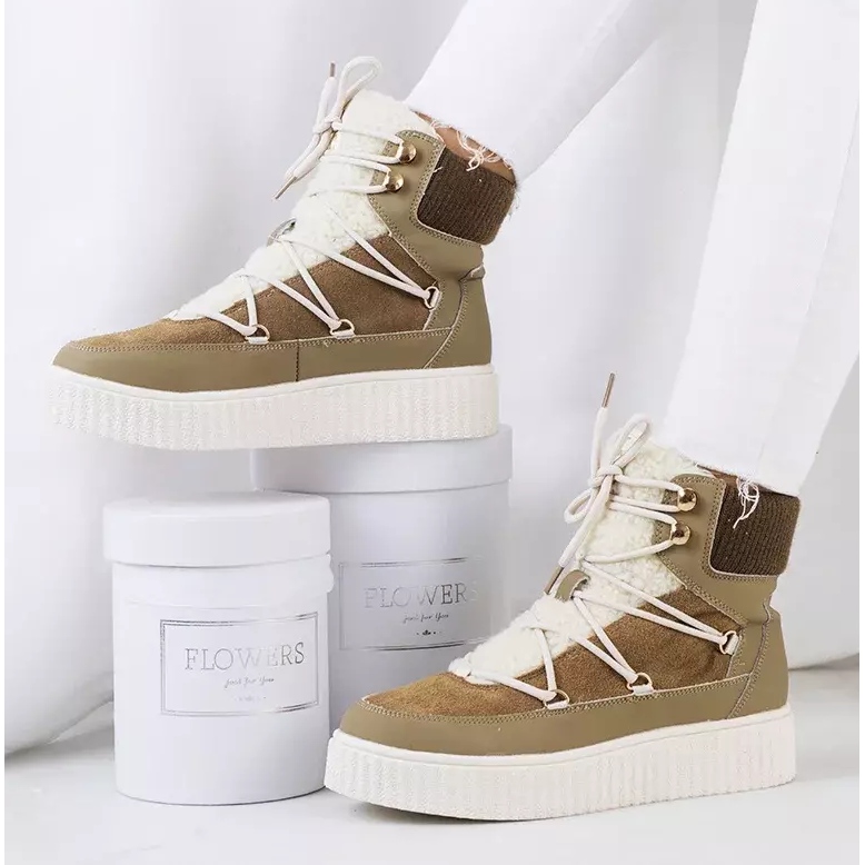 PA1 Doposci da donna verdi di Laursen beige marrone cachi 2