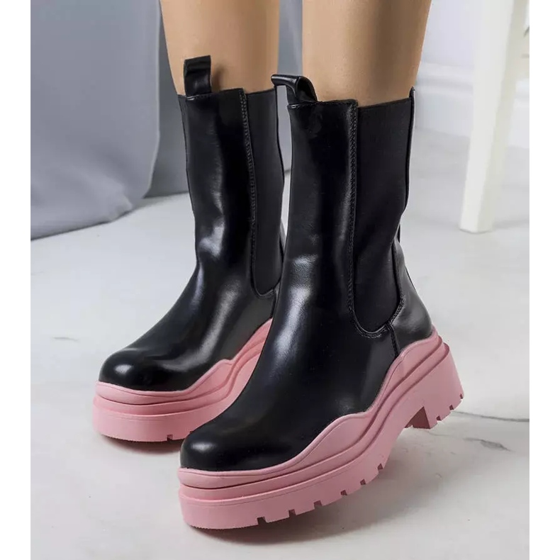 BM Stivali neri su suola Jadiel rosa nero 1