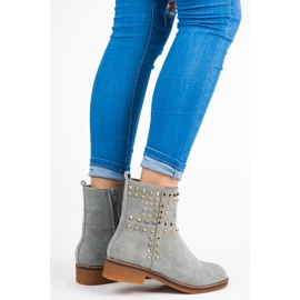 Vices New Collection Stivali biker in camoscio grigio 1