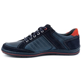 KOMODO Scarpe da uomo in pelle polacca 236K blu 1