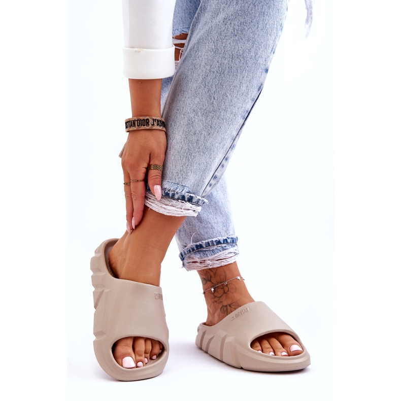 Pantofole da donna in schiuma leggera Big Star LL274593 Beige 4