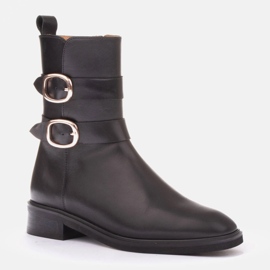 Marco Shoes Stivali con fibbia dorata nero 1