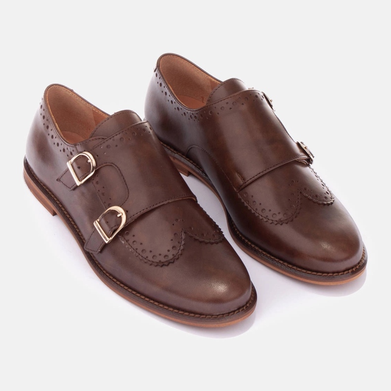 Marco Shoes Monaci in vera pelle marrone 1