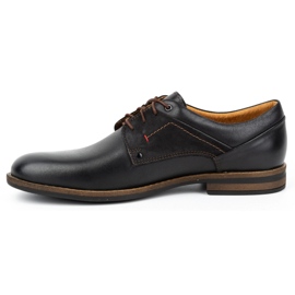 Kampol Scarpe da uomo casual eleganti in pelle 333KAM nero 1