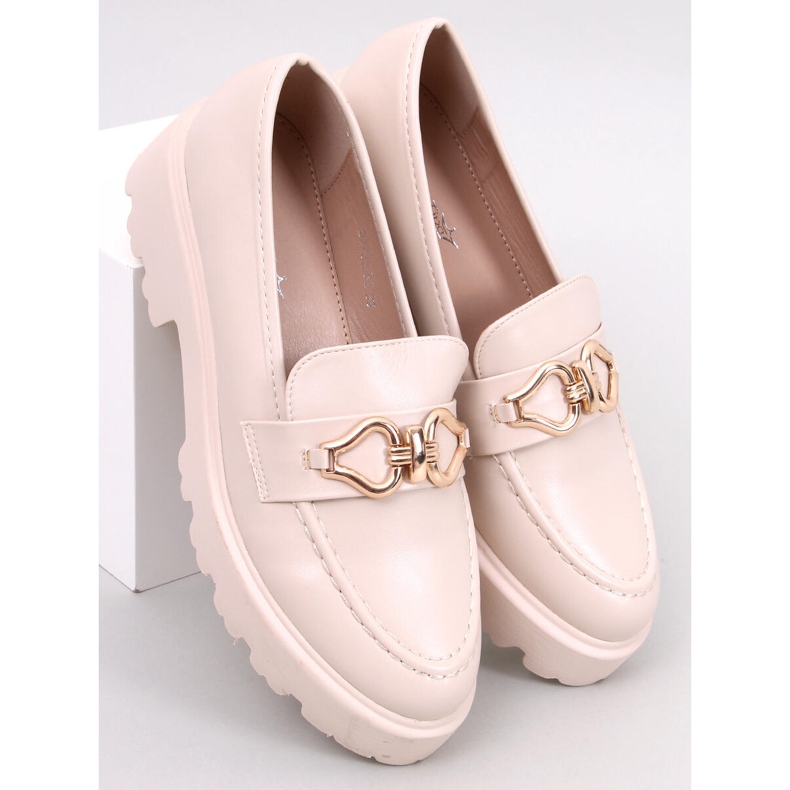 Mocassini con fibbia Zandra Beige 1