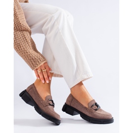 Mocassini in pelle scamosciata beige scuro di Shelovet 1