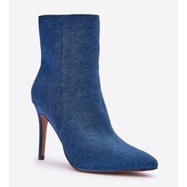 FB2 Jeans Stivali Tacco Alto Blu Eberpia 1