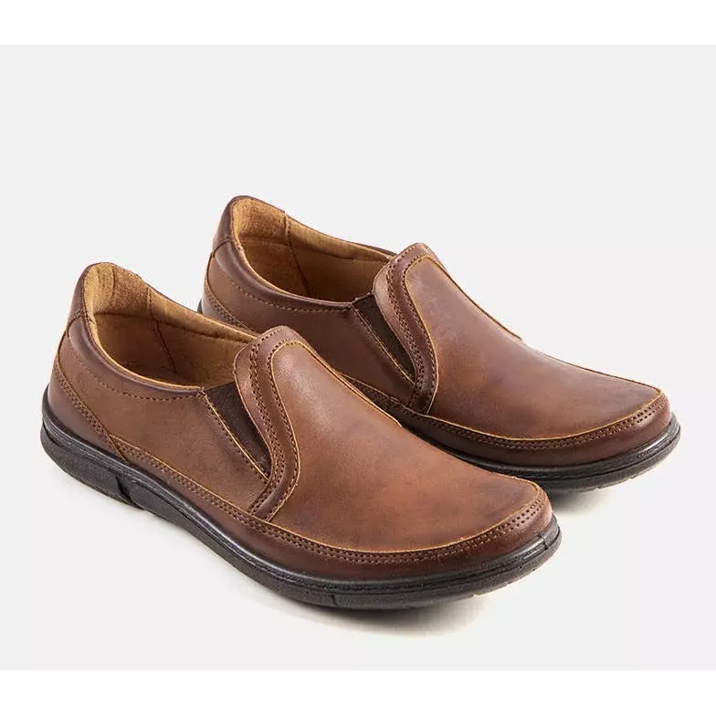 BM Scarpe slip-on marroni da uomo di Lazar marrone 2