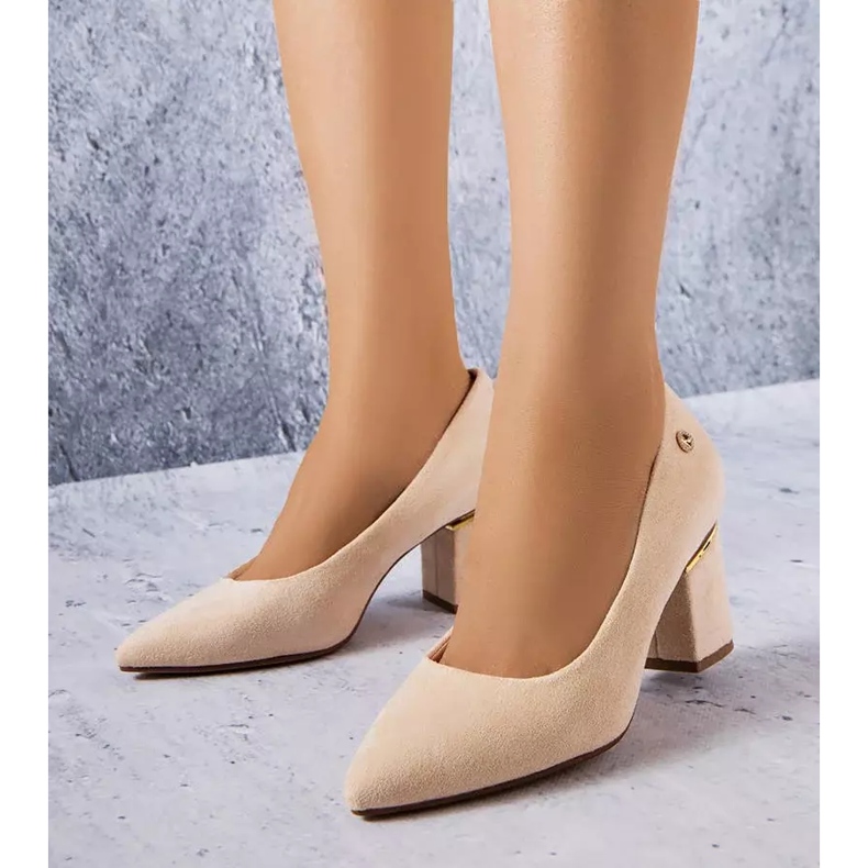 PA1 Eleganti décolleté beige di Guérette 1