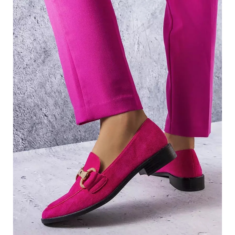 PA1 Mocassini rosa fluo con decorazioni oro 1