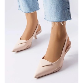 Sandali beige con tacco basso di Labonté 1