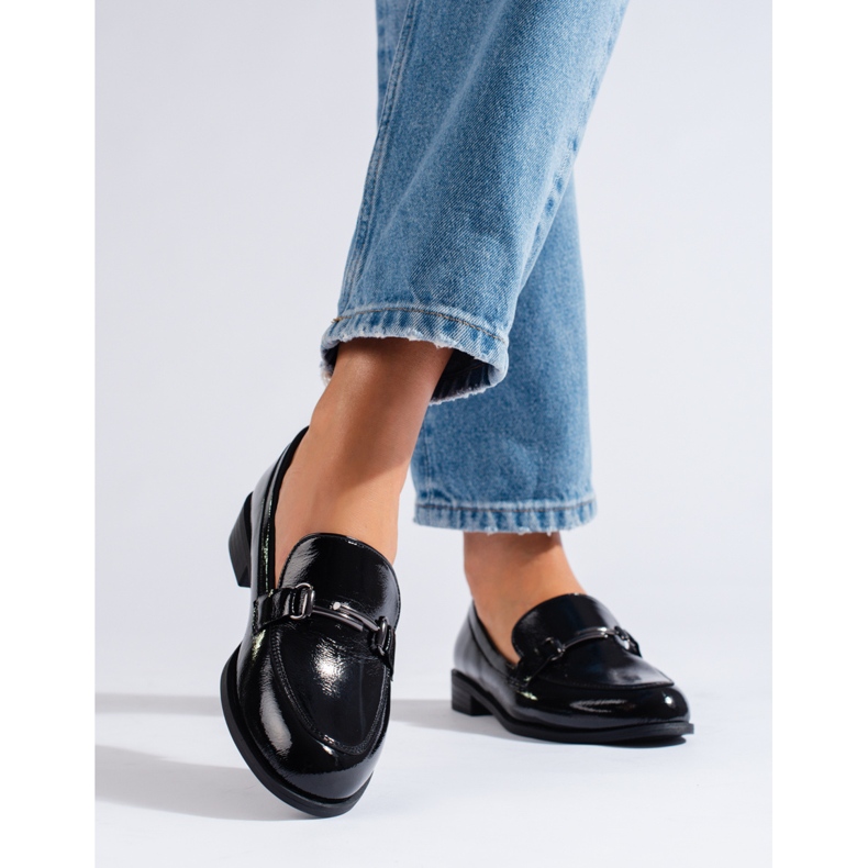 Eleganti scarpe da donna laccate Shelovet nere nero 1