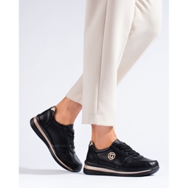 Scarpe da ginnastica in pelle nera Shelovet nero 1