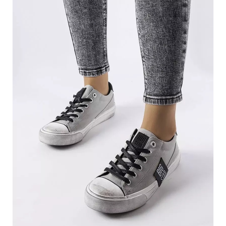 Sneakers grigie con abrasioni Big Star JJ274353 grigio 1