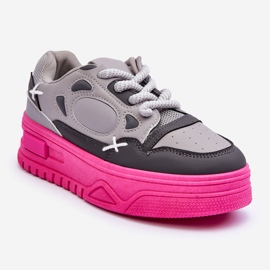 PG1 Sneakers con plateau da donna grigie Finos grigio 1