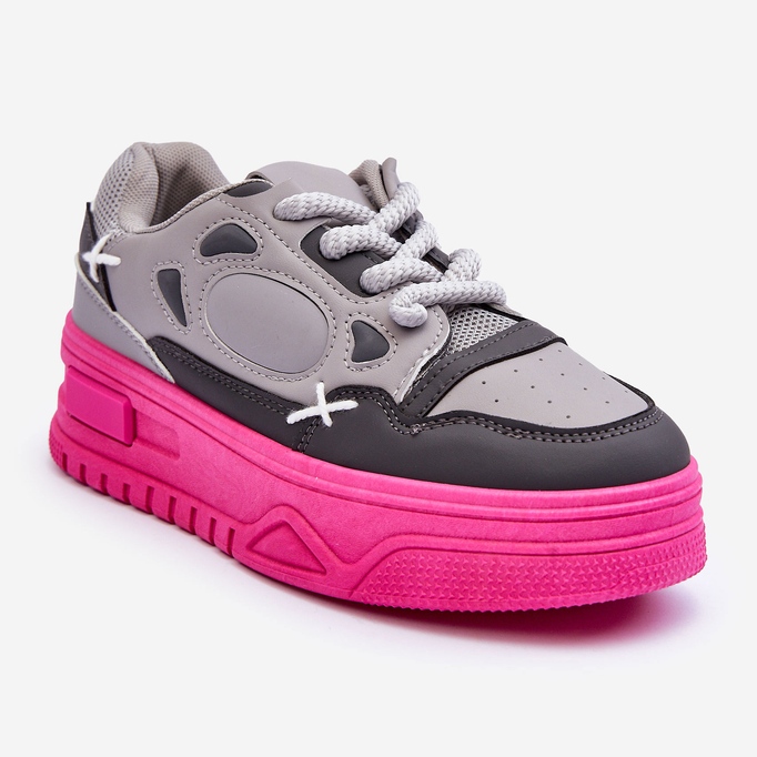 PG1 Sneakers con plateau da donna grigie Finos grigio 1
