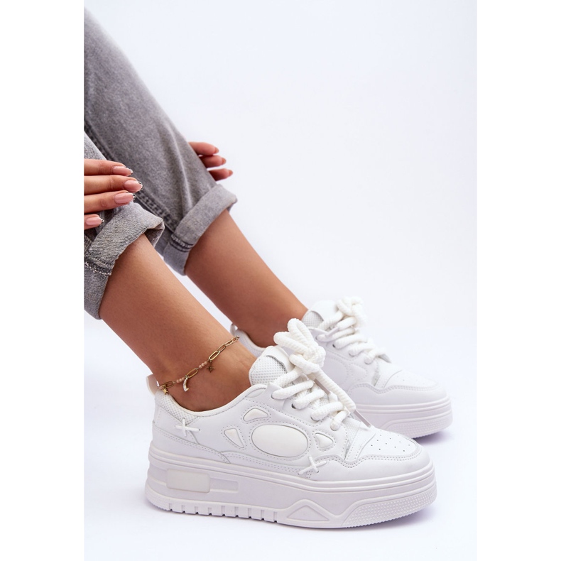 PG1 Sneakers con plateau da donna bianche Finos bianca 1