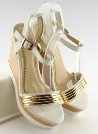 Sandali con plateau GH-158 Bianco bianca 1