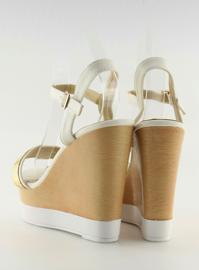 Sandali con plateau GH-158 Bianco bianca 2