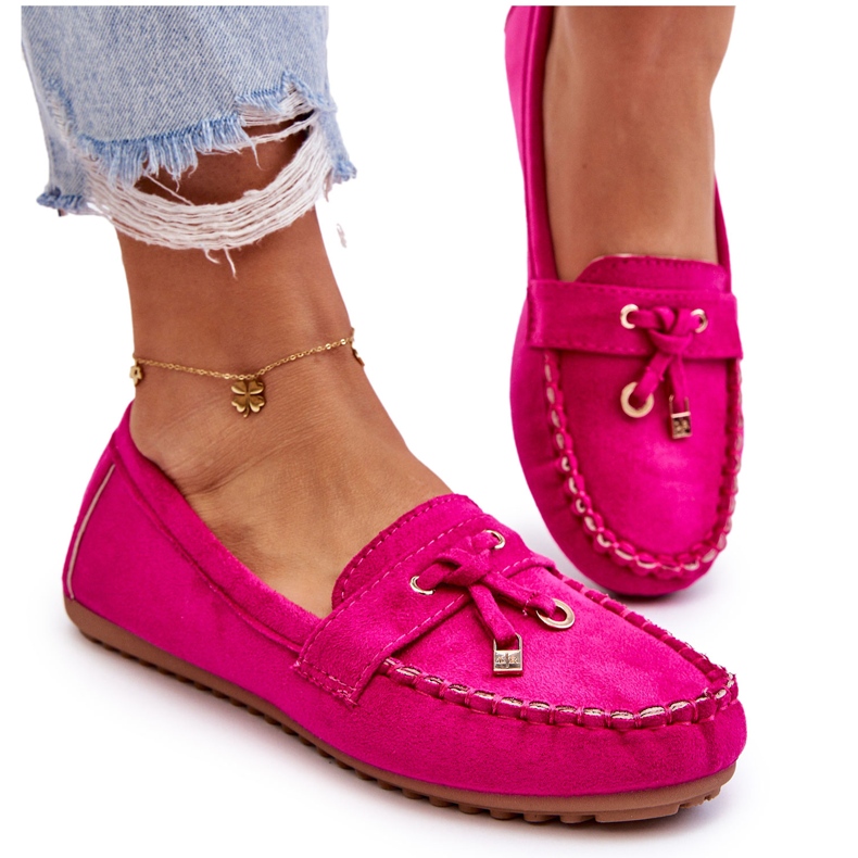 Seastar Mocassini Classici in Camoscio con Decoro Fucsia rosa 4