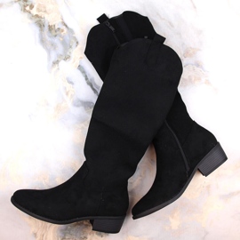 Stivali isolanti in pelle scamosciata da donna neri Jezzi RMR2353-4 nero 1