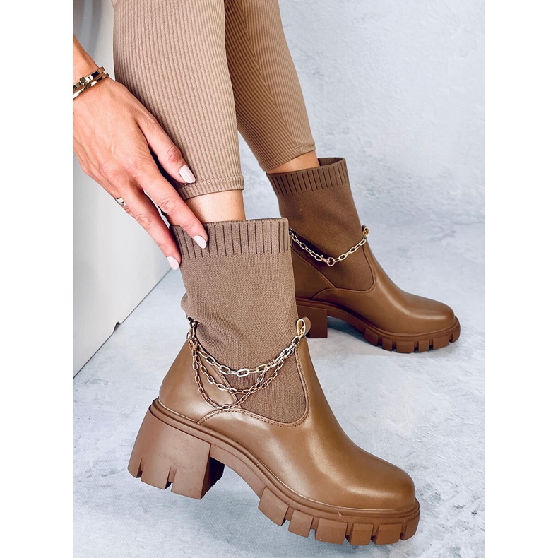 Stivali calzino Mona Khaki marrone 2