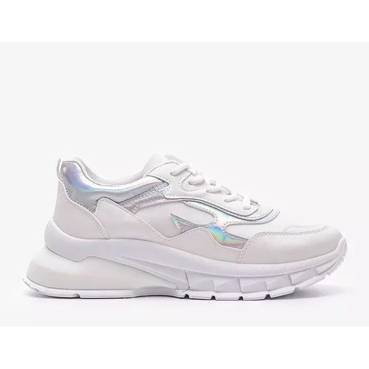 Sneakers bianche su una spessa suola Kristen bianca 1