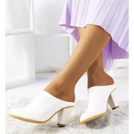 Ciabatte bianche sul palo di Plotkin bianco 2