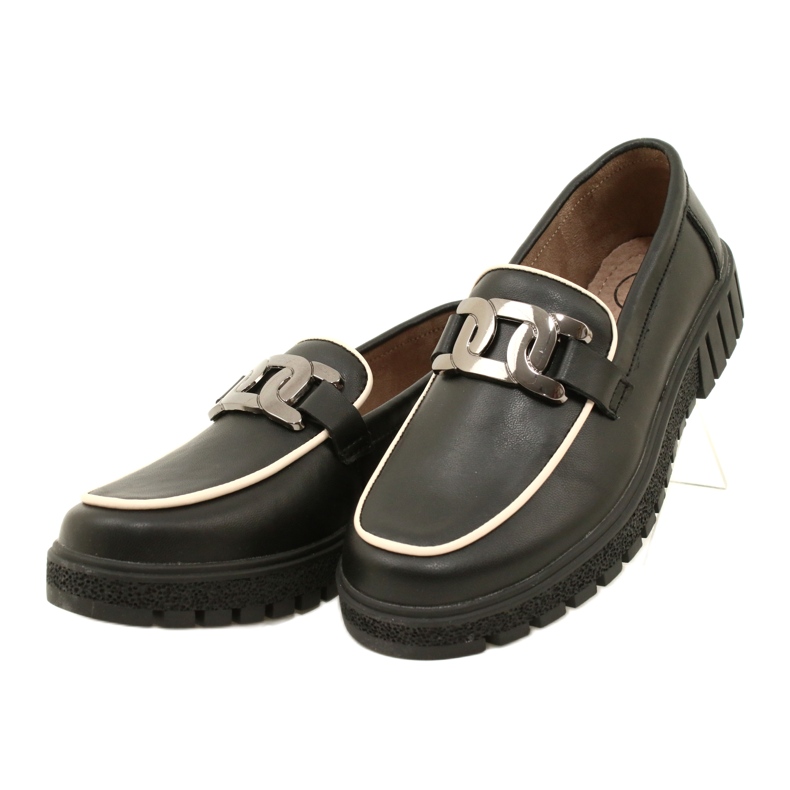 Scarpe eleganti da donna in pelle Filippo DP4728/23 BK, nere nero 2