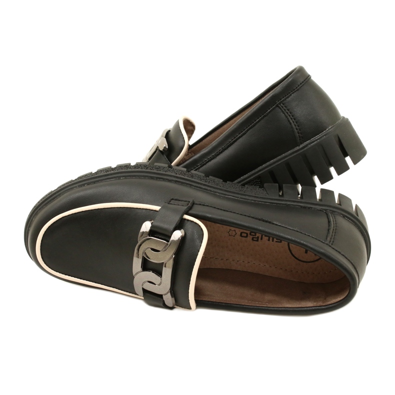 Scarpe eleganti da donna in pelle Filippo DP4728/23 BK, nere nero 4