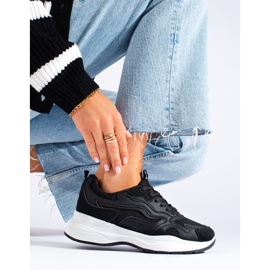 Sneakers stringate da donna di colore nero Shelovet 1