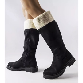 Stivali in ecopelle nera di Erin nero 1
