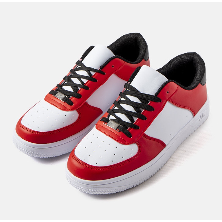 Sneakers da uomo rosse e bianche di Cimmaron bianco 1