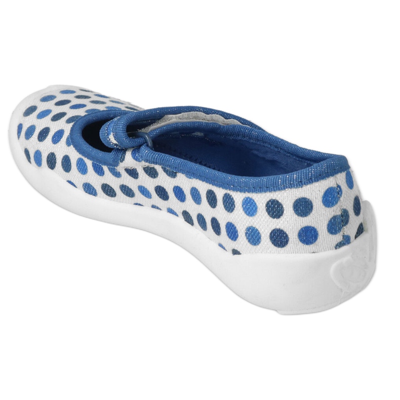 Pantofole per bambini Befado con velcro, pois 114Y495, blu e bianco 1