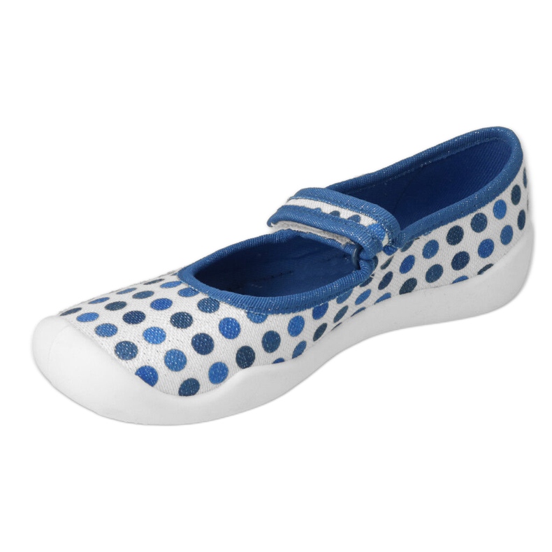 Pantofole per bambini Befado con velcro, pois 114Y495, blu e bianco 3